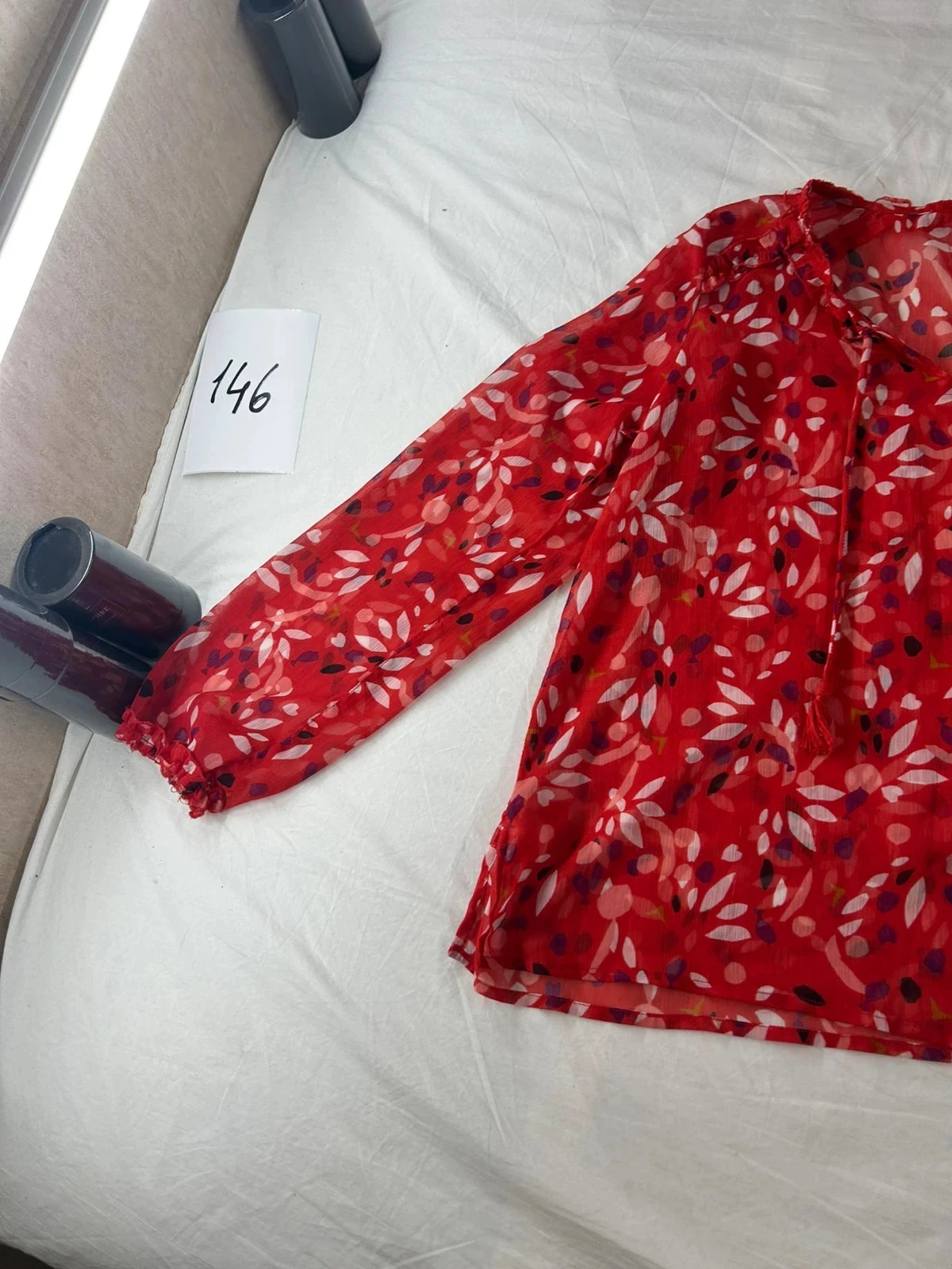 Blusa de manga corta roja transparente miss by captain tortue – photo 4